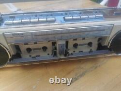 Sharp QT-77 radio twin cassette player stereo. Working, Please Do Read