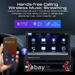 Single 1DIN 7 Flip Out Car Stereo BT CarPlay FM Radio Touch Screen MP5 Player