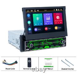 Single 1DIN 7 Flip Out Car Stereo BT CarPlay FM Radio Touch Screen MP5 Player