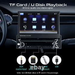 Single 1DIN 7 Flip Out Car Stereo BT CarPlay FM Radio Touch Screen MP5 Player