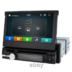 Single 1DIN Flip-Out 7 Car Stereo CD DVD Player GPS Radio Bluetooth USB AUX+Map