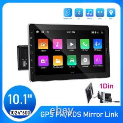 Single 1Din 10.1 Rotatable Car Stereo Radio Android 11 GPS Navi Wifi MP5 Player