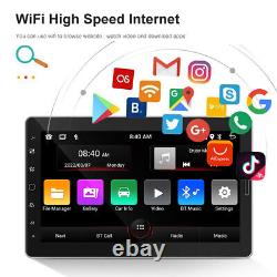 Single 1Din 10.1 Rotatable Car Stereo Radio Android 11 GPS Navi Wifi MP5 Player