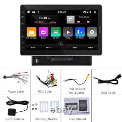 Single 1Din 10.1 Rotatable Car Stereo Radio Android 11 GPS Navi Wifi MP5 Player