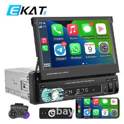 Single 1 Din 7 Car Stereo Radio Android/Apple Carplay Bluetooth Flip Out Player