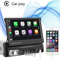 Single 1 Din 7 Car Stereo Radio Android/Apple Carplay Bluetooth Flip Out Player