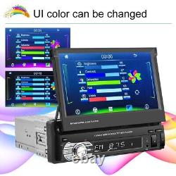 Single 1 Din 7 Car Stereo Radio Android/Apple Carplay Bluetooth Flip Out Player