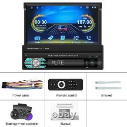 Single 1 Din 7 Car Stereo Radio Android/Apple Carplay Bluetooth Flip Out Player