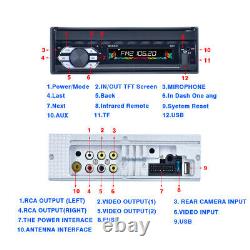 Single 1 Din 7 Car Stereo Radio Android/Apple Carplay Bluetooth Flip Out Player