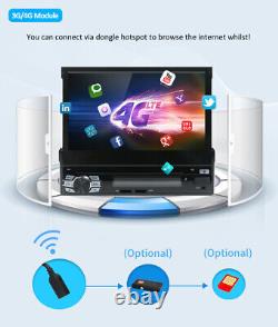 Single 1 Din 7 Car Stereo Radio Android/Apple Carplay Flip Out Player CD/DVD AM