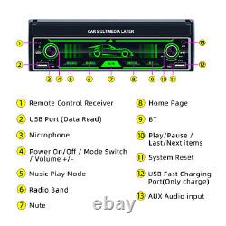 Single 1 Din 7 Car Stereo Radio Apple Carplay Auto Bluetooth Flip Out FM Player