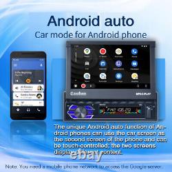 Single 1 Din 7 Car Stereo Radio Fit Apple Carplay Bluetooth Flip Out Player+Cam