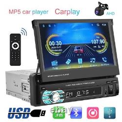 Single 1 Din 7 Flip Out Car Radio Stereo Android/Apple Carplay DAB+ MP5 Player