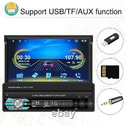 Single 1 Din 7 Flip Out Car Radio Stereo Android/Apple Carplay DAB+ MP5 Player