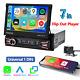 Single 1 Din 7 Flip Out Player Car Stereo Radio Android/apple Carplay Bluetooth