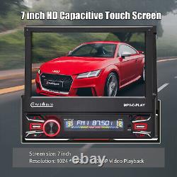 Single 1 Din 7 Flip Out Player Car Stereo Radio Android/Apple Carplay Bluetooth