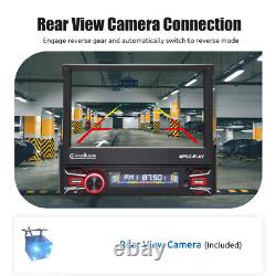 Single 1 Din 7 Flip Out Player Car Stereo Radio Android/Apple Carplay Bluetooth