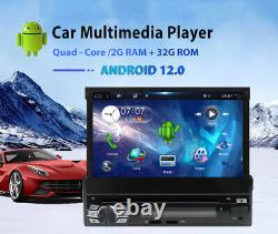 Single 1 Din 7 Flip Out Player Car Stereo Radio Android/Apple Carplay CD DVD AM