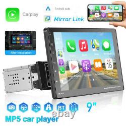 Single 1 Din 9 Car Stereo Radio For Apple CarPlay & Android Auto BT MP5 Player