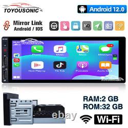 Single 1 Din Andriod 12 6.9'' Car Stereo GPS Navi Bluetooth Wifi FM Radio Player