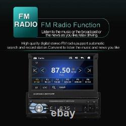 Single 1 Din Car Radio Stereo 7 Flip Out GPS Sat Nav Touch Screen Player +Cam