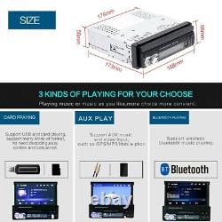 Single 1 Din Car Radio Stereo 7 Flip Out GPS Sat Nav Touch Screen Player +Cam