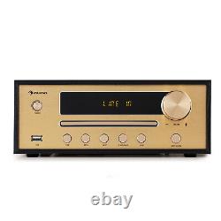 Stereo System Bluetooth CD Player HiFi FM Radio Loudspeaker USB MP3 Remote Black