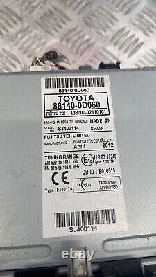 Toyota Yaris 1.5l Hybrid Cvt 2012 Headunit Radio Stereo CD Player 86140-0d060