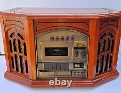 Vintage style modern hifi stereo TS-1072 wood case CD tape record player radio