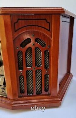Vintage style modern hifi stereo TS-1072 wood case CD tape record player radio