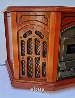 Vintage style modern hifi stereo TS-1072 wood case CD tape record player radio
