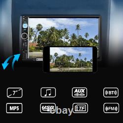 2DIN 7 Stéréo de voiture HD Radio Lecteur MP5 avec écran tactile Bluetooth et caméra de recul