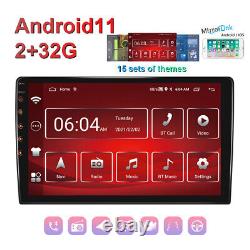 2+32g 9'' 2 Din Android 11 Voiture Stereo Radio Fm/rds Gps Navi Lecteur Mp5 Wifi Usb