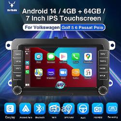 4+64G Pour VW GOLF MK5 MK6 7 Android 14 Carplay Autoradio Lecteur GPS NAVI