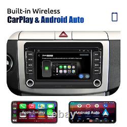 4+64G Pour VW GOLF MK5 MK6 7 Android 14 Carplay Autoradio Lecteur GPS NAVI