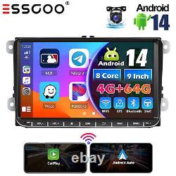 4+64G pour VW GOLF MK5 MK6 9 Android 14 Carplay Autoradio Lecteur Radio WIFI GPS