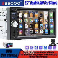 6.2 Double 2 DIN Autoradio Android GPS Navi Lecteur Radio Écran Tactile USB/CAM