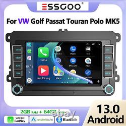 7 Carplay pour VW GOLF MK5 MK6 Autoradio Stéréo Android 13 GPS Wifi 64GB Lecteur