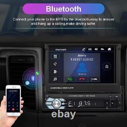 7 Single 1din Flip Out Car Radio Stereo Gps Sat Nav Bluetooth Mp5 Lecteur Avec Cam
