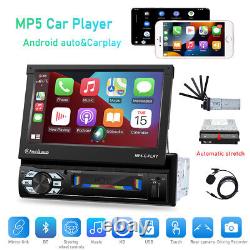 7 Voiture Radio Stereo Apple Carplay Android Auto Single Din Flip Out Bt Chef D'unité