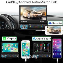 7 Voiture Radio Stereo Apple Carplay Android Auto Single Din Flip Out Bt Chef D'unité