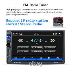 7 Voiture Radio Stereo Bluetooth Fm Usb Aux Carplay Mp5 Lecteur Double 2din + Caméra