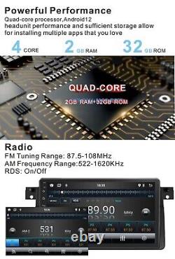 9 Android 12 Radio De Voiture Pour Bmw E46 M3 Stereo Carplay Sa Nav Gps Bluetooth Wifi