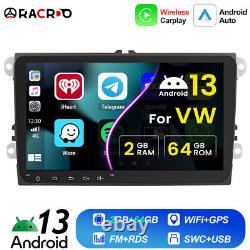 9 Lecteur GPS Radio Stéréo de voiture Apple Carplay Android 13 64 Go pour VW GOLF MK5 MK6