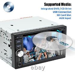 Autoradio Carplay 6.2 pouces 2 DIN Lecteur CD DVD Radio FM AM RDS USB AUX TF + Caméra