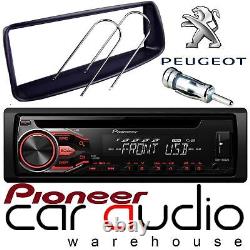Autoradio Pioneer CD MP3 USB AUX pour Peugeot 206 avec kit d'installation complet