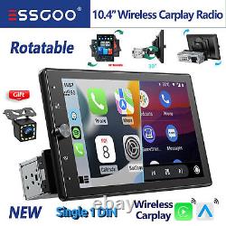 Autoradio Stéréo 1 DIN Sans Fil Apple Carplay 10.4 Rotatif + CAM