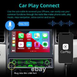 Autoradio de voiture simple DIN HD 7 pouces avec Carplay, Bluetooth, FM, écran escamotable et lecteur MP5 DAB+