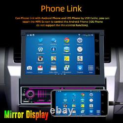 Autoradio de voiture simple DIN HD 7 pouces avec Carplay, Bluetooth, FM, écran escamotable et lecteur MP5 DAB+