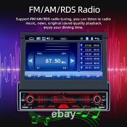 Autoradio de voiture simple DIN HD 7 pouces avec Carplay, Bluetooth, FM, écran escamotable et lecteur MP5 DAB+